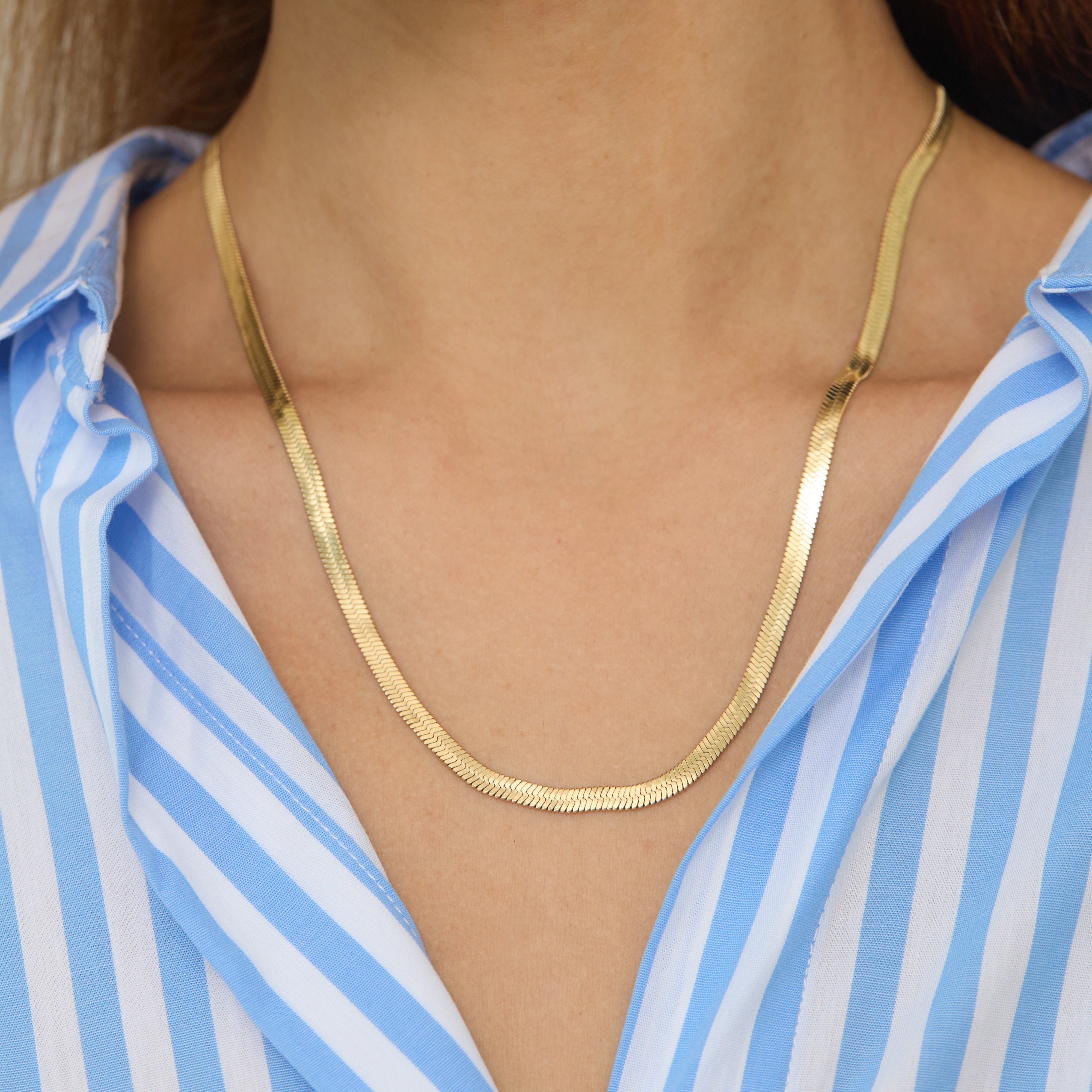 Herringbone Chain Necklace -22