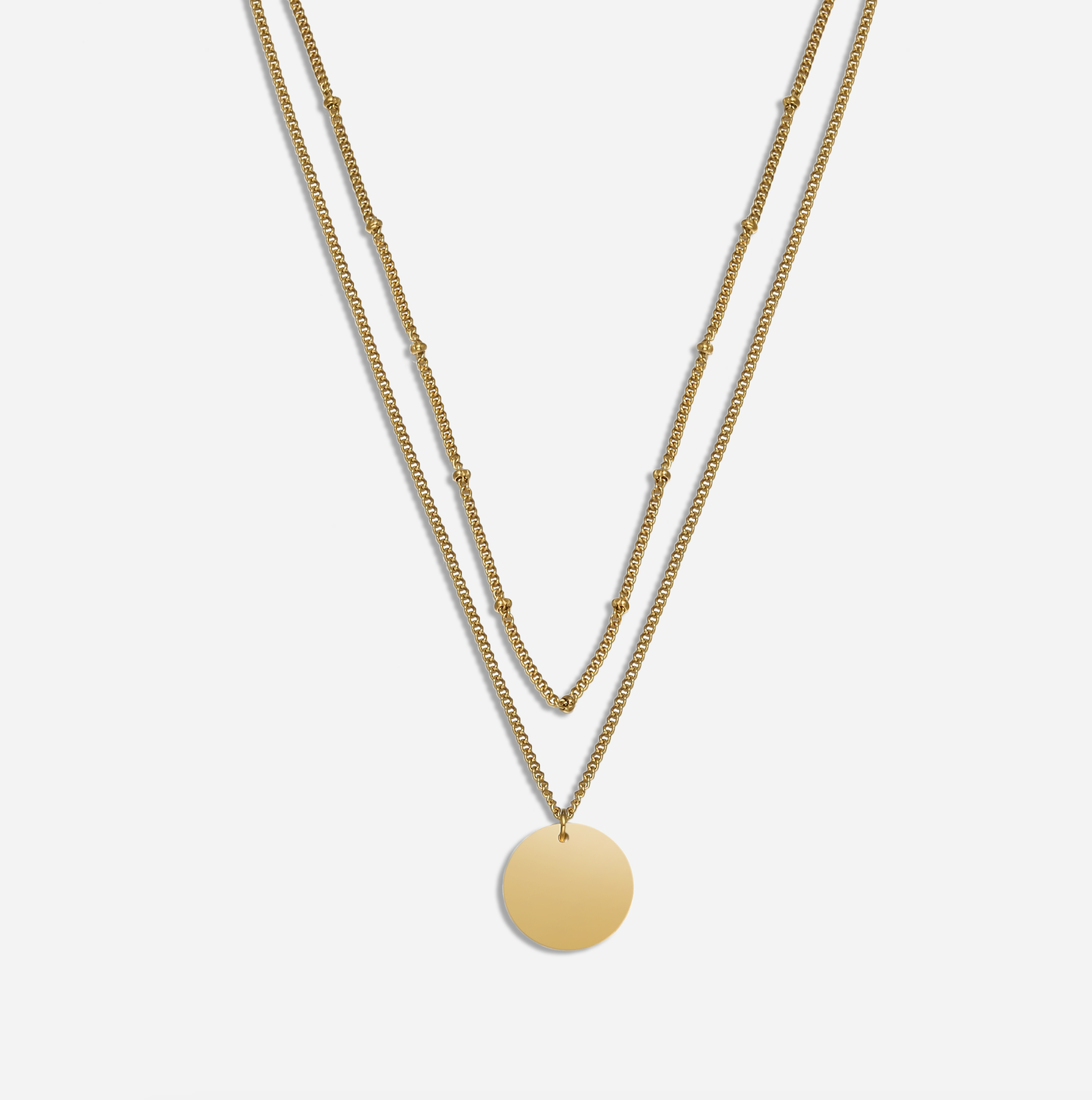 Layered Gold Coin Pendant Necklace Victoria Emerson