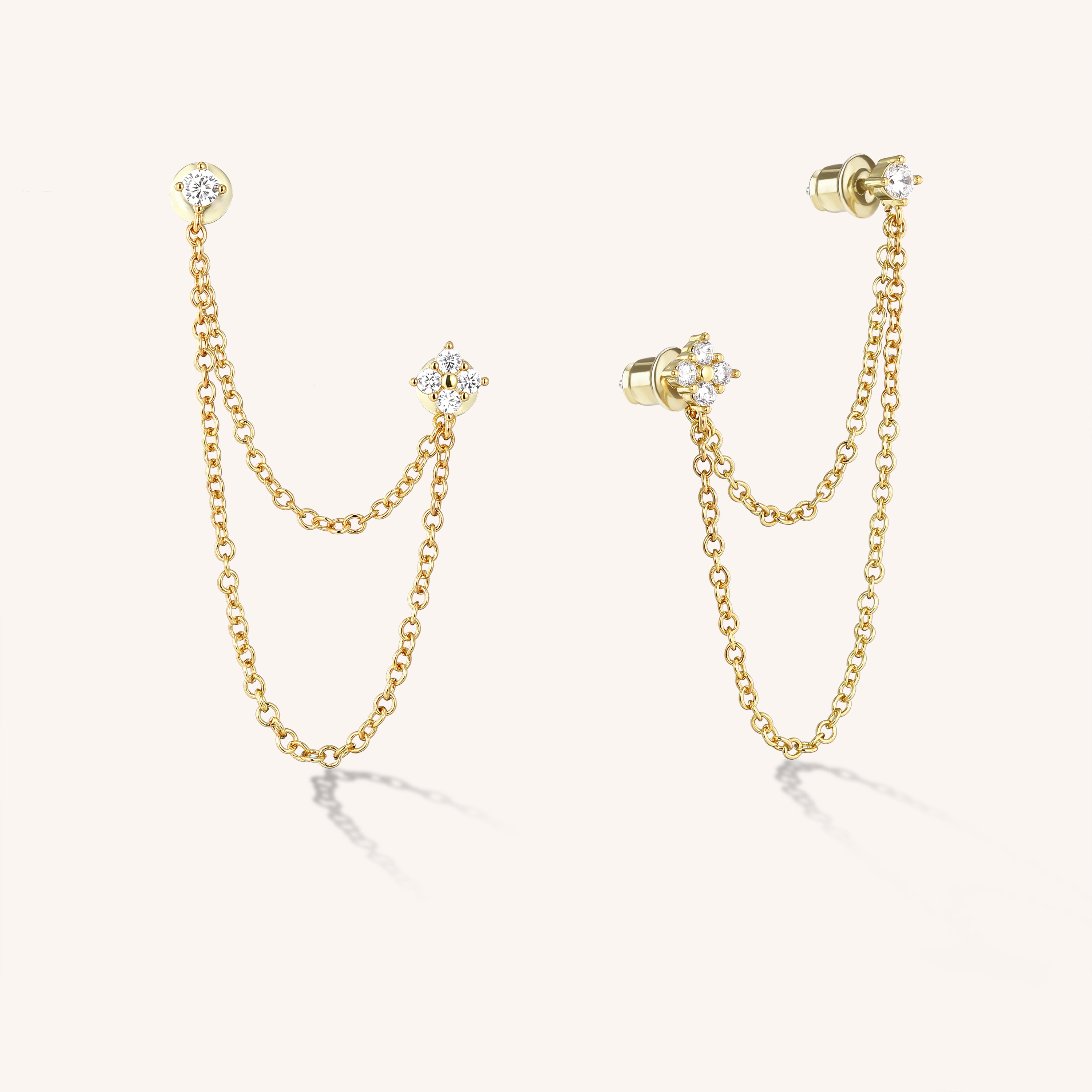 Duo Chain Stud Earrings Victoria Emerson