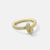 Knotted Moissanite Pavé Gold Vermeil Ring