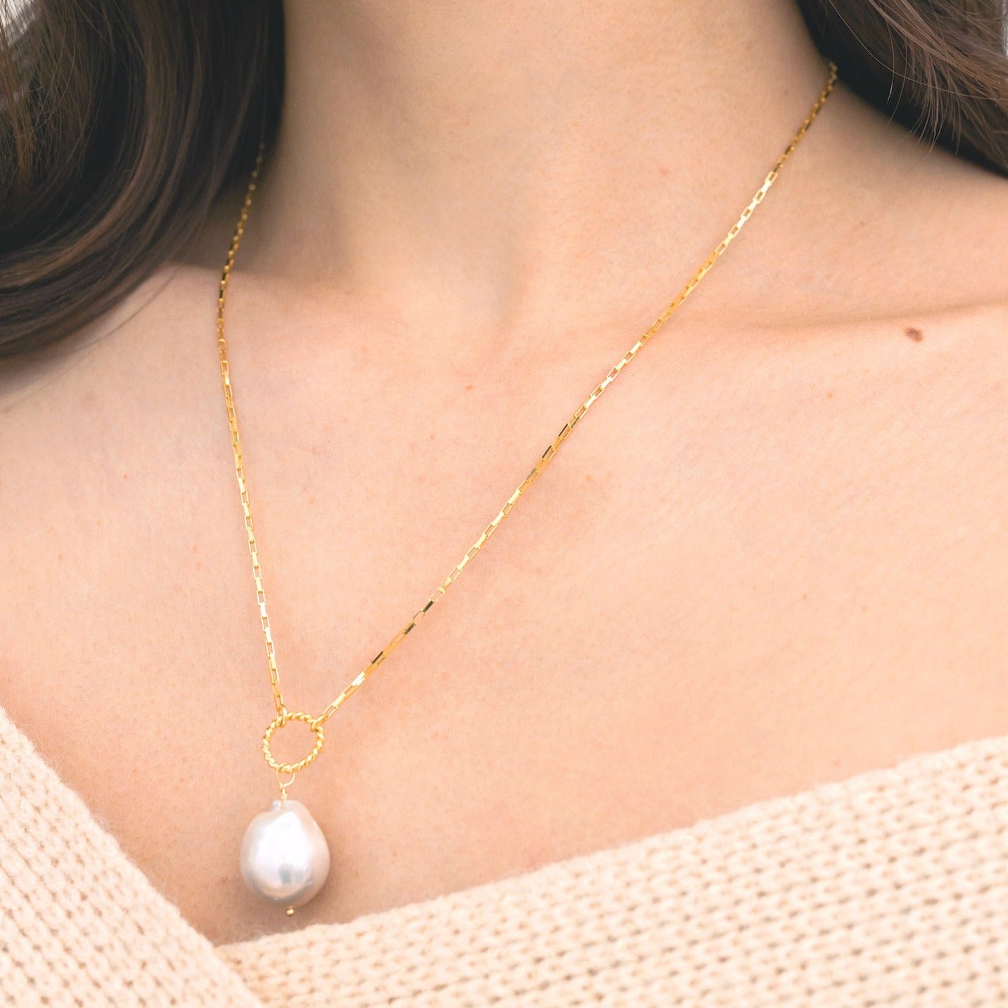 Ocean Gold Vermeil Pearl Droplet Necklace – Victoria Emerson