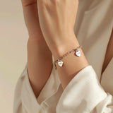 Personalized Engraved Heart Charm Bracelet