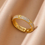 Luna Geometric Crystal Open Ring