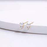 Mallory Crystal Pearl Studs