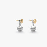 Mixed Metal Bean Studs with Ear Jackets