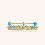 Turquoise And Gold Stacking Set