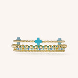 Turquoise And Gold Stacking Set