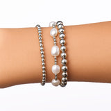 Silver And Pearl Stacking Set