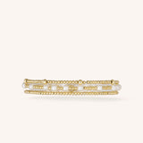 Mixed Sized Gold Beads and Pearls Stacking Set