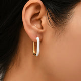 Enamel Chunky Hoop Earrings
