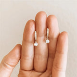 Gold CZ Drop Earrings