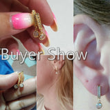 Gold CZ Drop Earrings