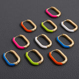 Enamel Chunky Hoop Earrings