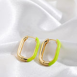 Enamel Chunky Hoop Earrings
