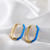 Enamel Chunky Hoop Earrings