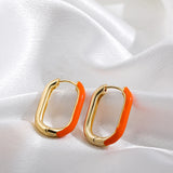 Enamel Chunky Hoop Earrings