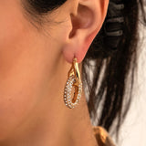 Glam Link Pavé Hoop Earrings