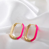 Enamel Chunky Hoop Earrings