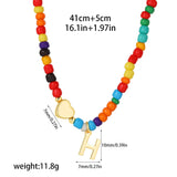 Beaded Initial Heart Pendant Necklace