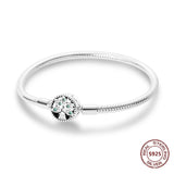 Sterling Silver Zirconia Charm Bracelet