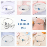Sterling Silver Zirconia Charm Bracelet