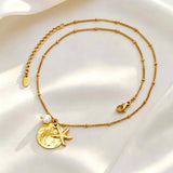 Hammered Coin & Starfish Necklace