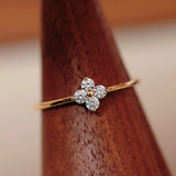 Sterling Silver Clover Flower Ring