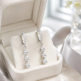 Gold CZ Fringe Drop Earrings
