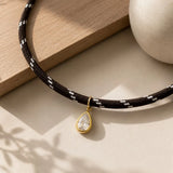Zircon Teardrop Rope Necklace