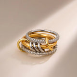 Gold Linked Stackable CZ Ring