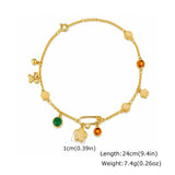 Gold Floral Charm Anklet
