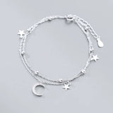 Sterling Silver Star & Moon Bracelet