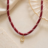 Zircon Teardrop Rope Necklace