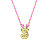 Cubic Zirconia Letter Pendant Necklace