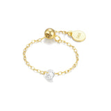 Octagonal Star Zircon Chain Ring