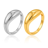 Curved Geometric Gold Ring