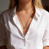Gold Paperclip Lariat Necklace