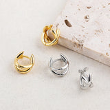Cross Circle Huggie Earrings