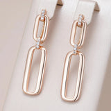 Rose Gold Geometric Drop Earrings
