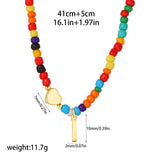 Beaded Initial Heart Pendant Necklace