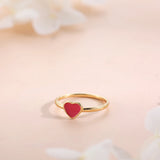 Pink Enamel Heart Ring