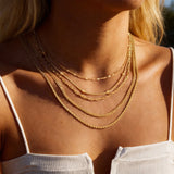 Layered Curb & Rope Chain Necklace