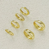 3-Pair CZ Hoop Earring Set
