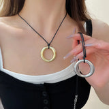 Horseshoe Pendant Leather Necklace