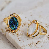 Abalone Shell Statement Ring