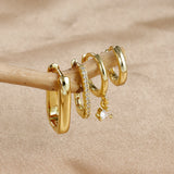 Geometric Gold Hoop Earring Set (4-Piece)