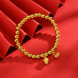 Gold Beaded Ball Stretch Bracelet