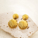 Shell Textured Drop Earrings