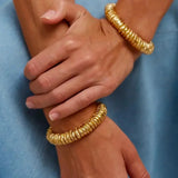 Vintage Lava Texture Gold Cuff