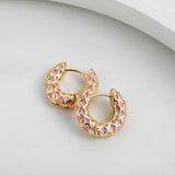 Enamel Circle Huggie Earrings